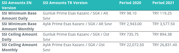 Turkey SSI & Tax Parameters