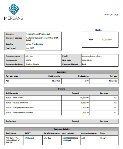 mercans payslip sample